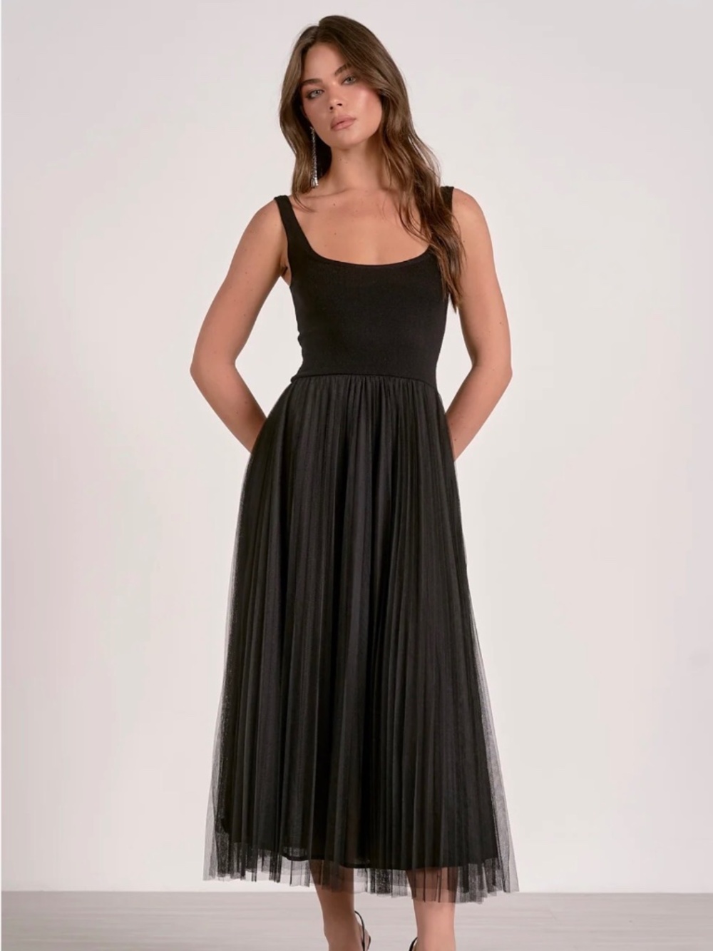 Elan Tank Tulle Maxi Dress Size XS NWT